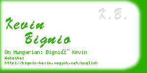 kevin bignio business card